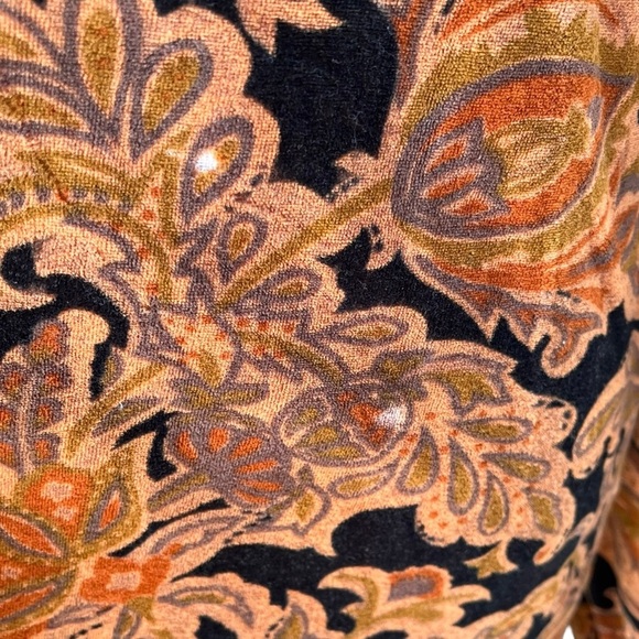 Rare Vintage 90s  Liz Sport Velvet Floral oversized top size Xlarge - Picture 3 of 4